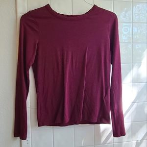 BANANA REPUBLIC Slub Raglan long sleeve shirt, small petite, maroon